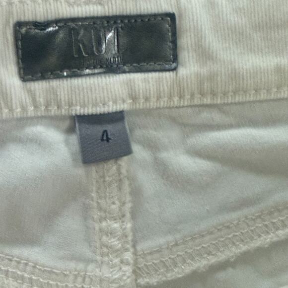 Kut From The Kloth Kelsey Fab Ab Ankle Flare Corduroy Pant Ivory Size 4 - Picture 10 of 13